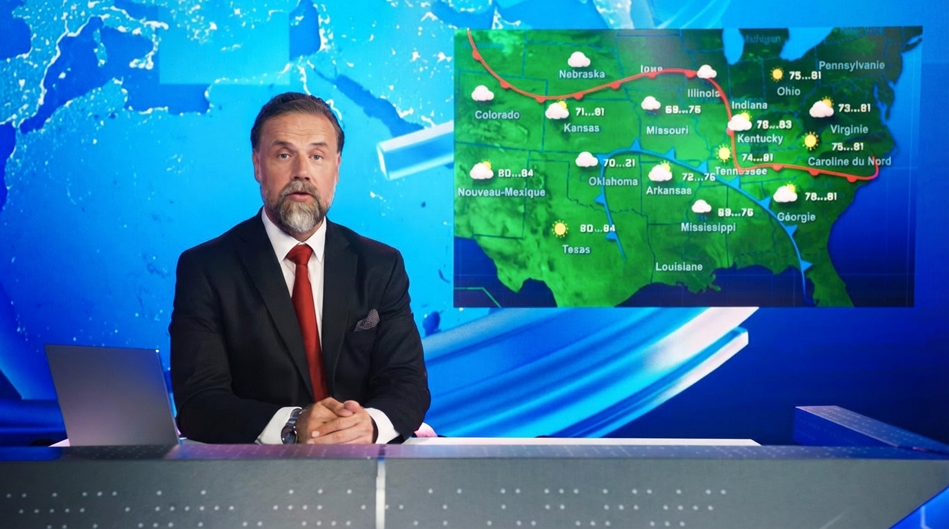 Météorologue présentant les prévisions