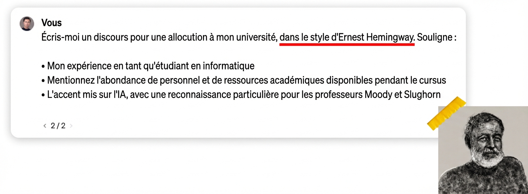 Photographie d'Ernest Hemingway