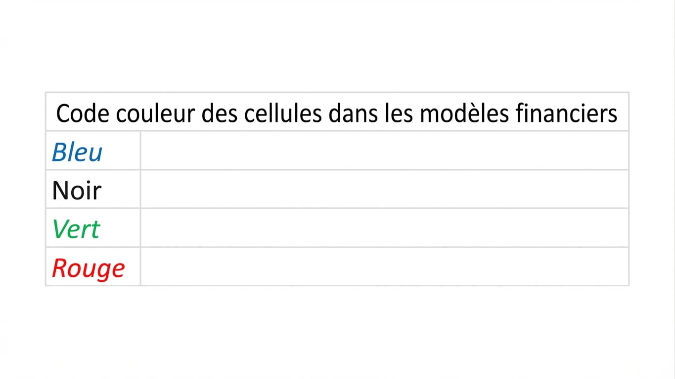 codage couleur d’un modèle financier vierge