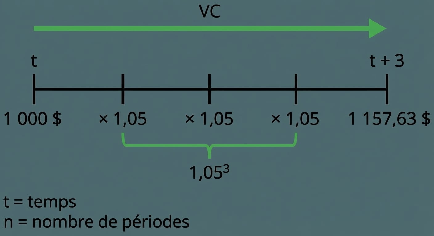 exemple de calcul de valeur future sur une chronologie