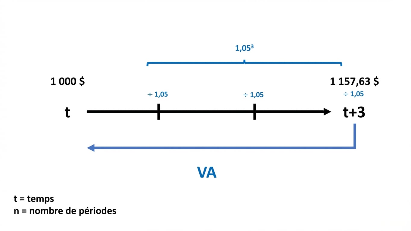 exemple de calcul de valeur actuelle sur une chronologie