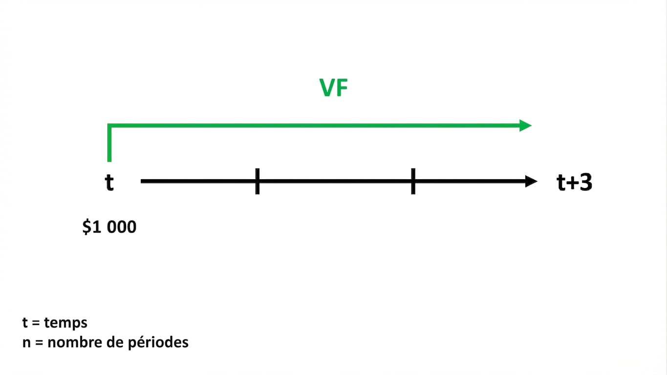exemple de calcul de valeur future sur une chronologie