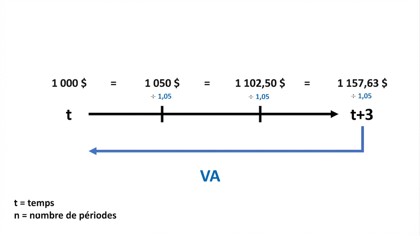 exemple de calcul de valeur actuelle sur une chronologie