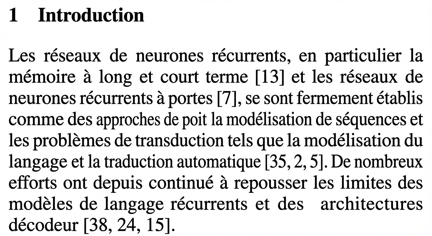 Le premier paragraphe de l'introduction de l'article Attention is All You Need.