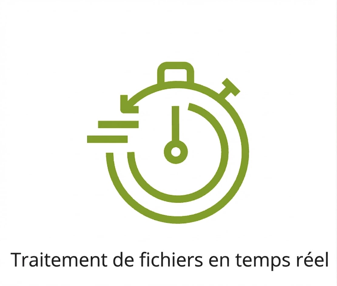 Icône montrant le traitement en temps réel.