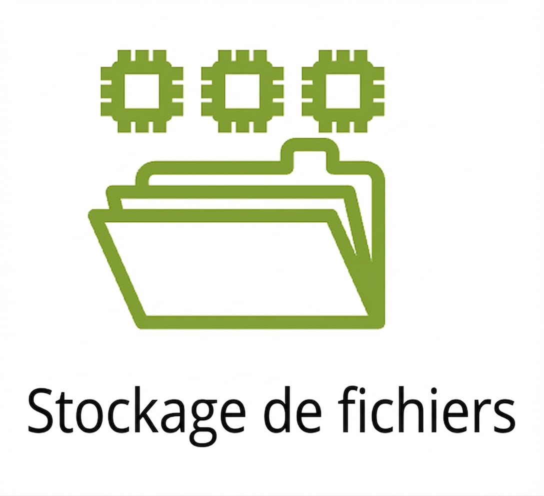 Une icône montrant le stockage de fichiers.