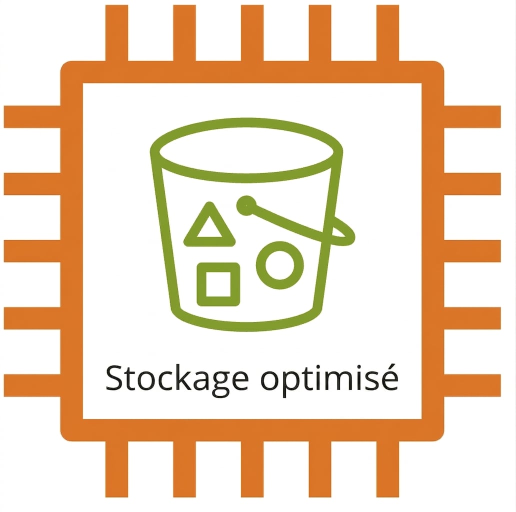 Icône d’instance EC2 montrant une instance optimisée pour le stockage.
