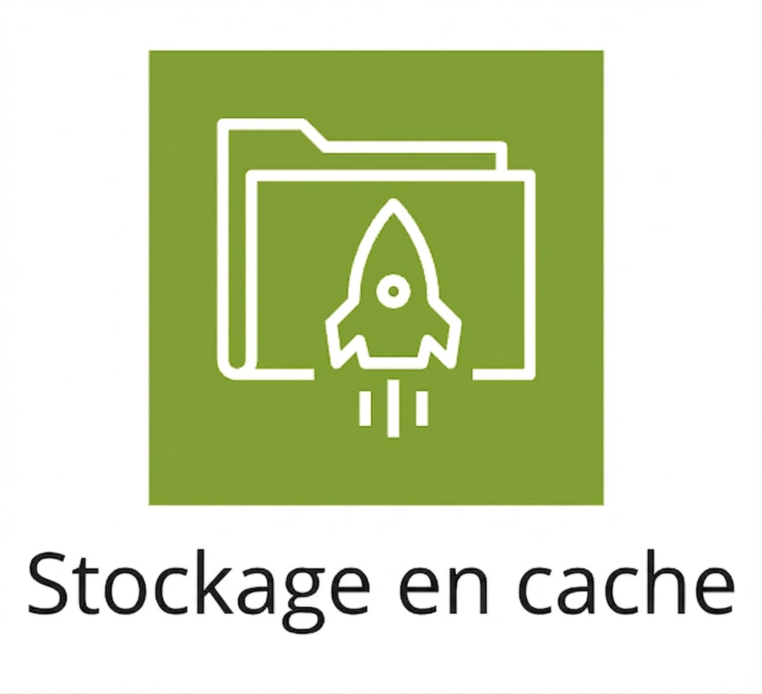 Une icône montrant le stockage cache.