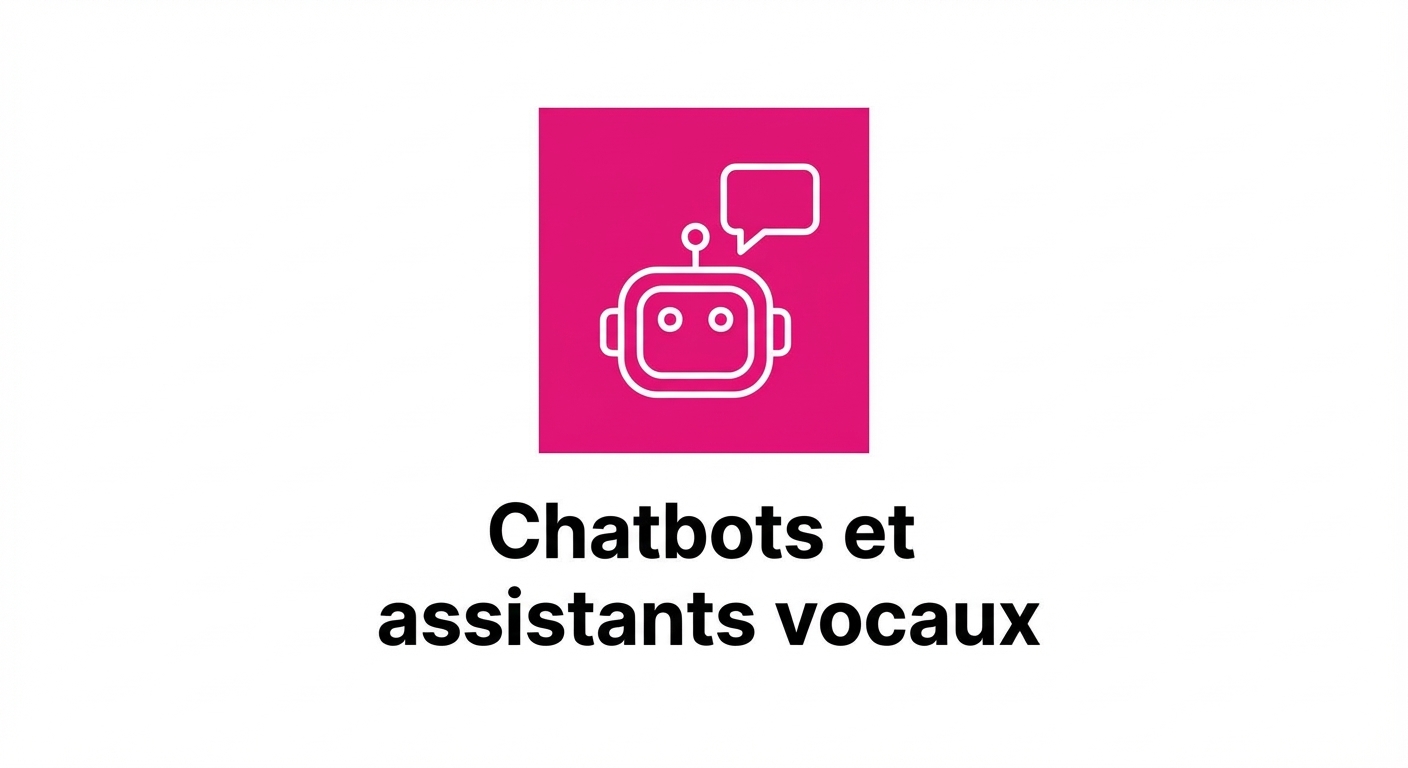 Icône montrant des chatbots et des assistants vocaux.