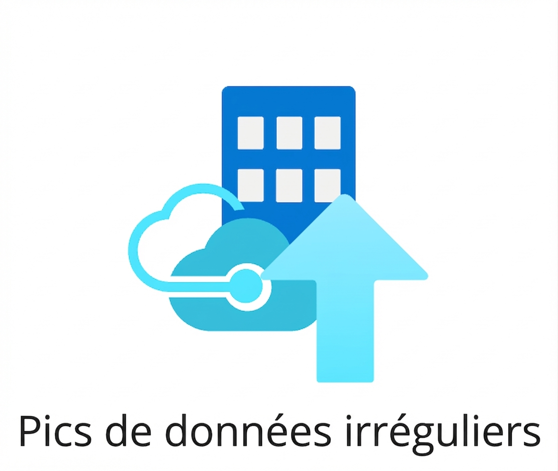 Icône montrant des pics de données irréguliers.