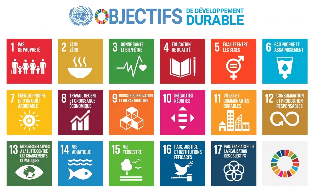 Les 17 objectifs de développement durable publiés par l’ONU