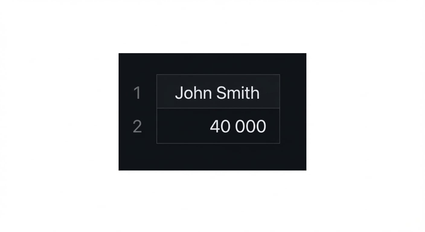 Fichier texte contenant le nom John Smith et le salaire 40000