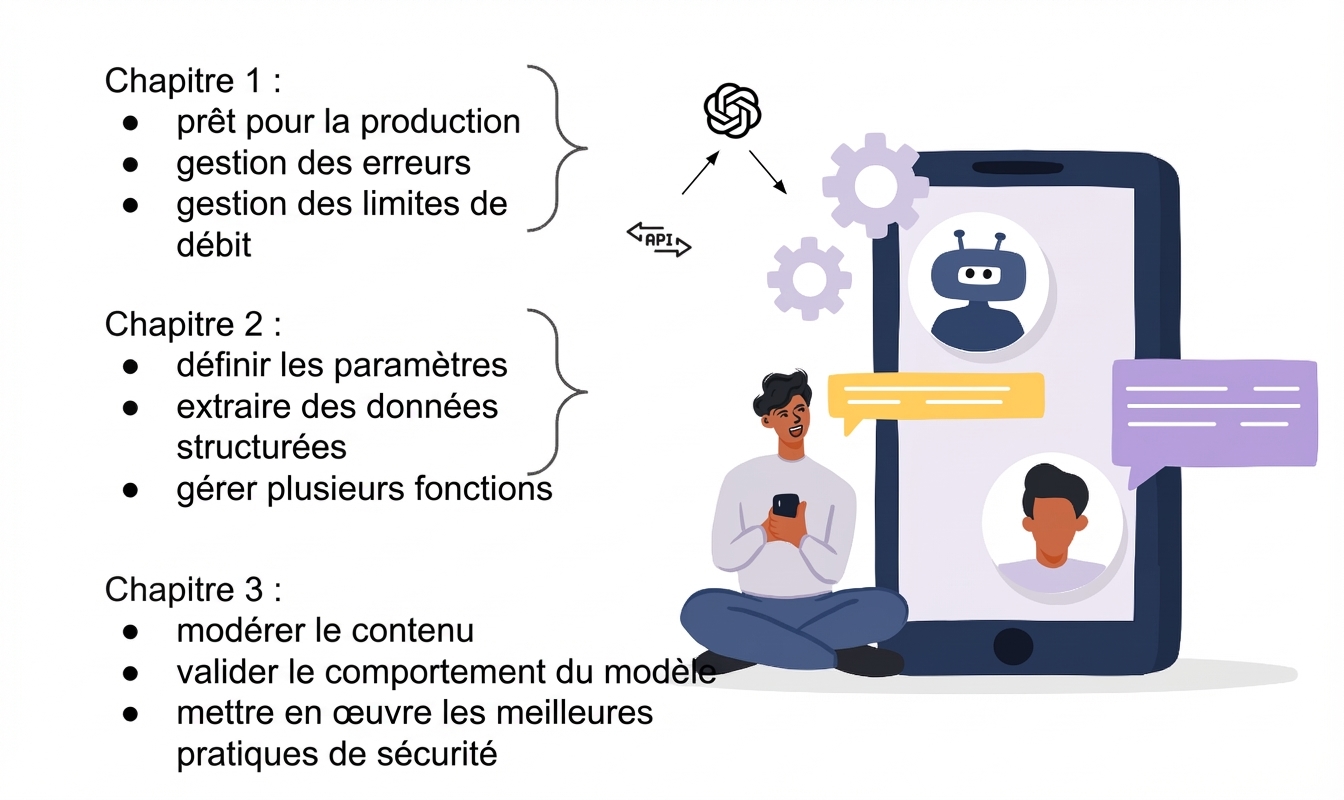Une illustration d’un utilisateur d’une application d’IA conçue avec l’API OpenAI