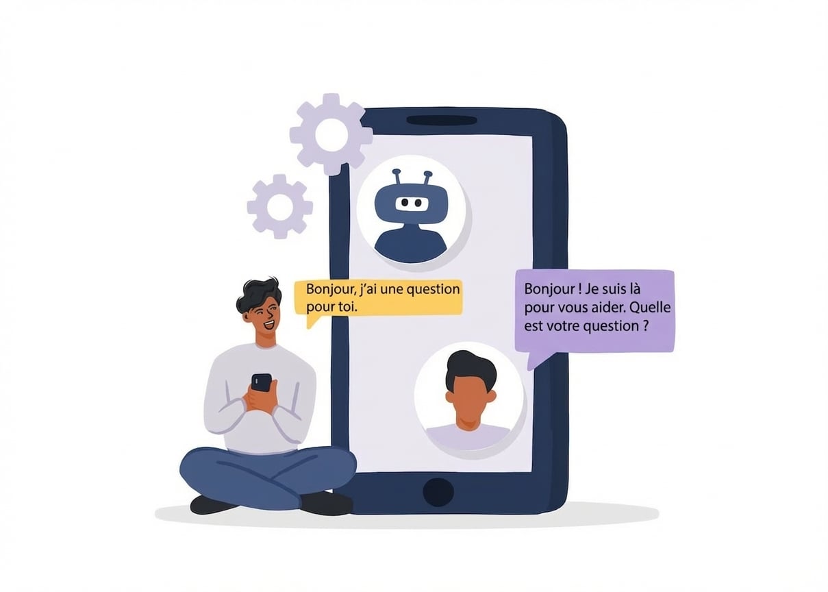 Un client discute avec un bot du service client