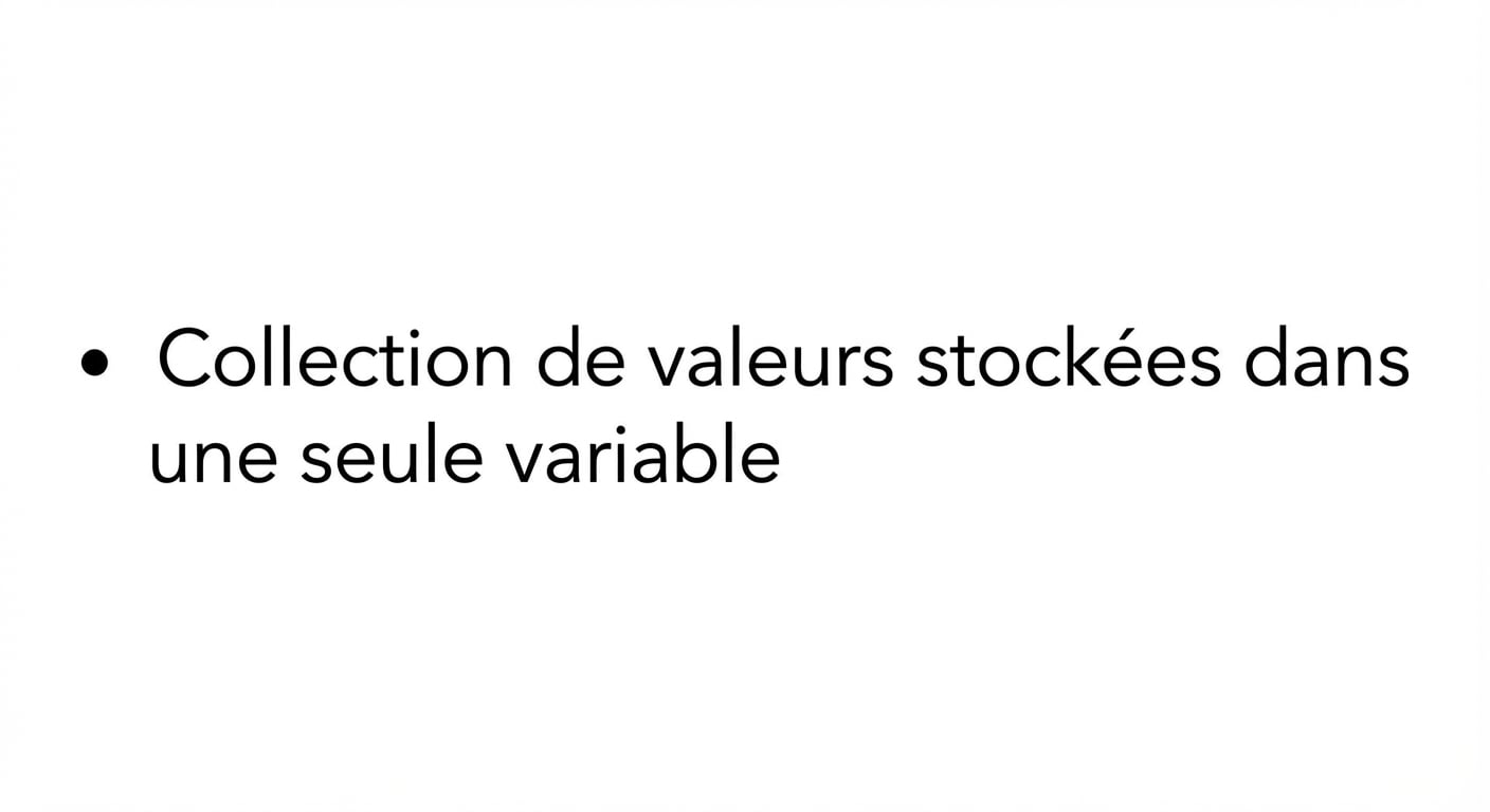 Un tableau est un ensemble de valeurs stockées sous la forme d'une seule variable.