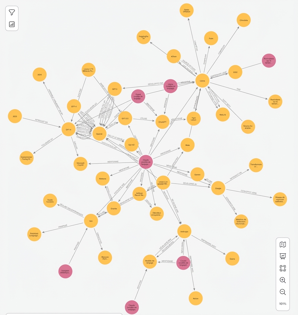 Les documents de graphe représentés par des nœuds et arêtes.