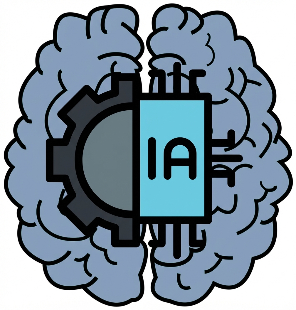 Illustration combinée d'un cerveau humain et de l'intelligence artificielle