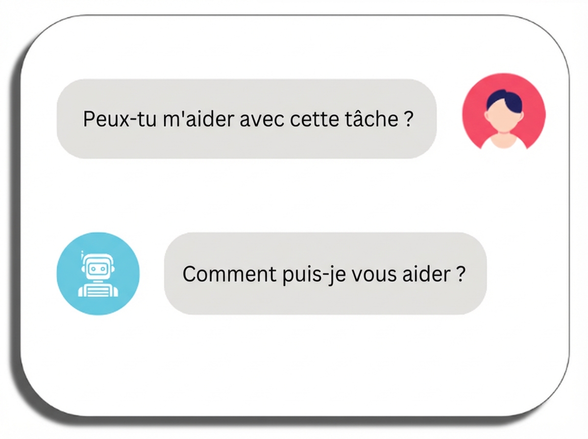 Écran affichant un prompt et une réponse