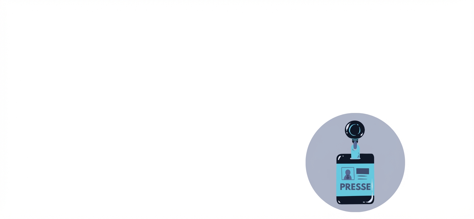 Bulle avec un badge de journaliste