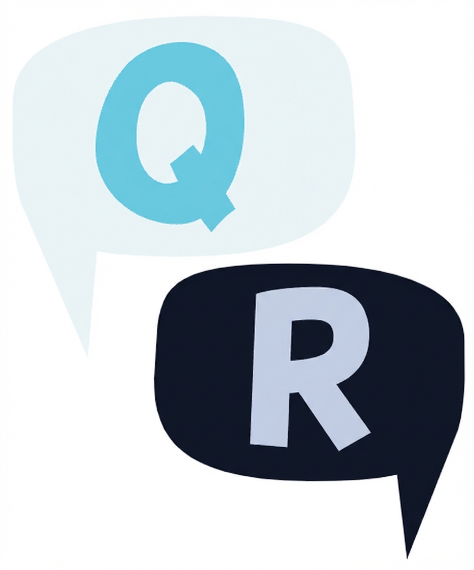 Deux bulles, l'une avec la lettre Q et l'autre avec la lettre A pour représenter la question et la réponse