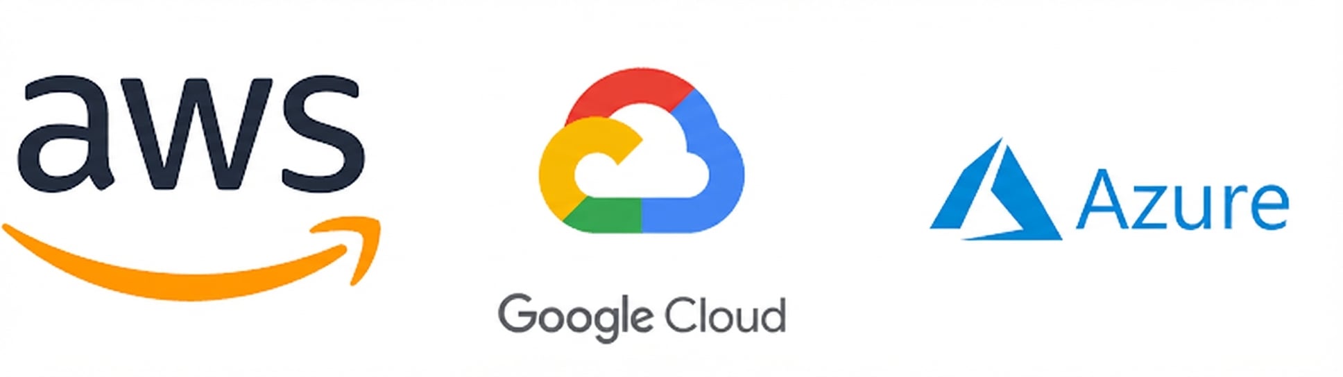 Logos of AWS, GCP, and Azure Cloud providers