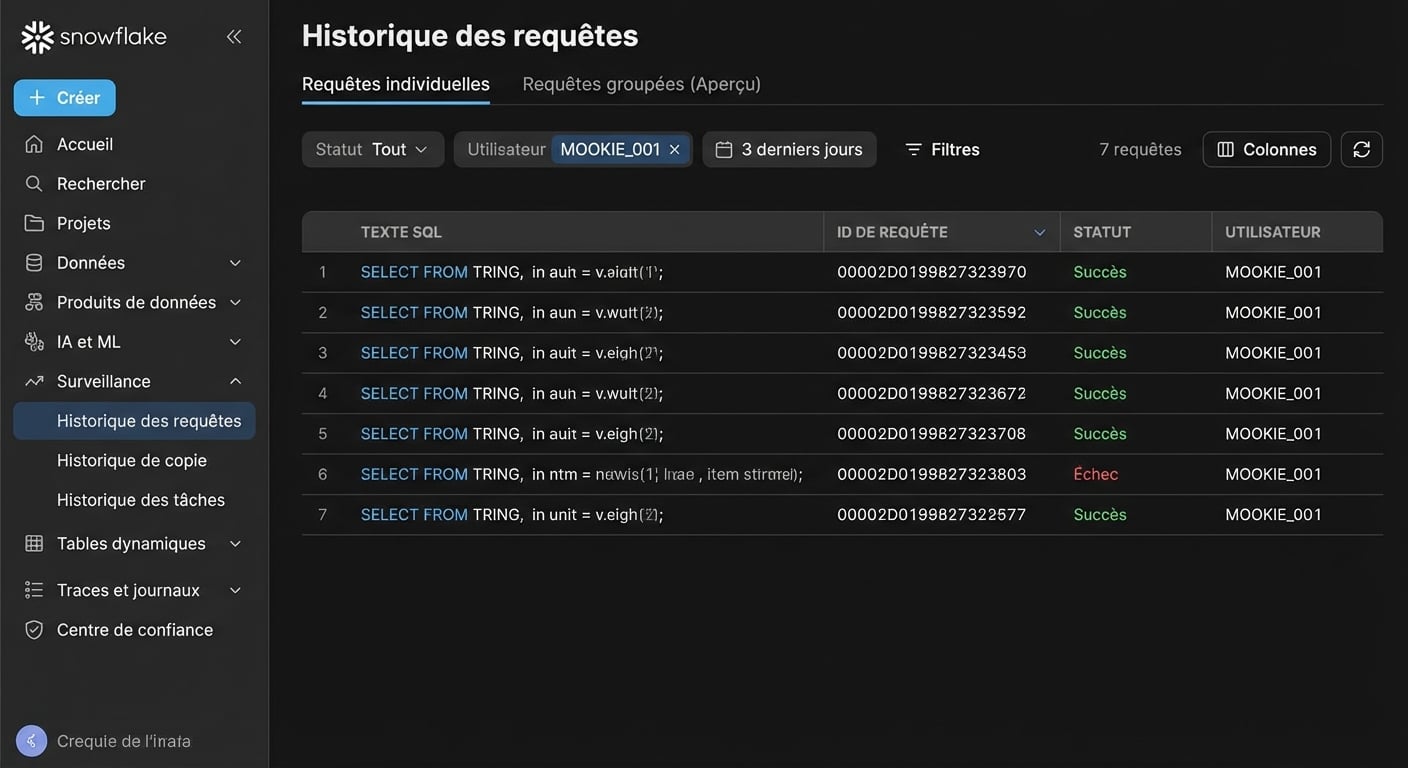 GIF of Viewing Query History