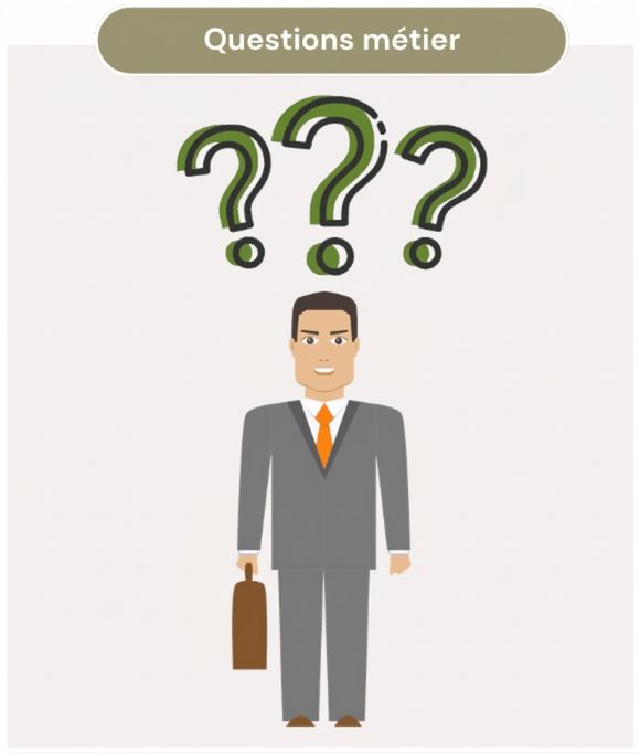 Un homme d'affaires posant des questions