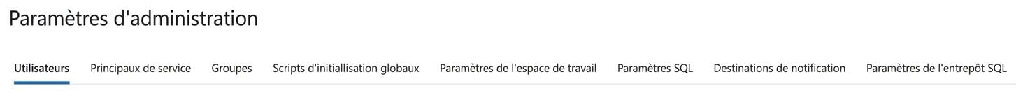 Paramètres d’admin de l’espace de travail
