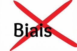 A red cross on top of the word "bias".
