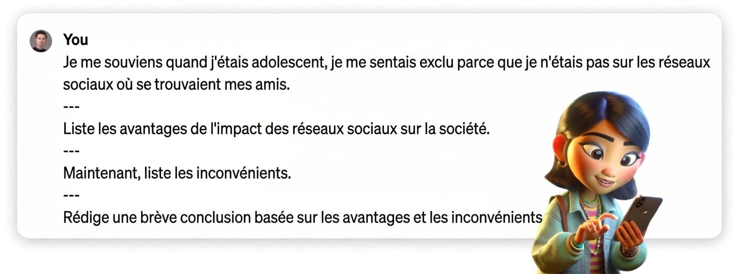 Exemple d'invite utilisant des délimiteurs à triple tiret