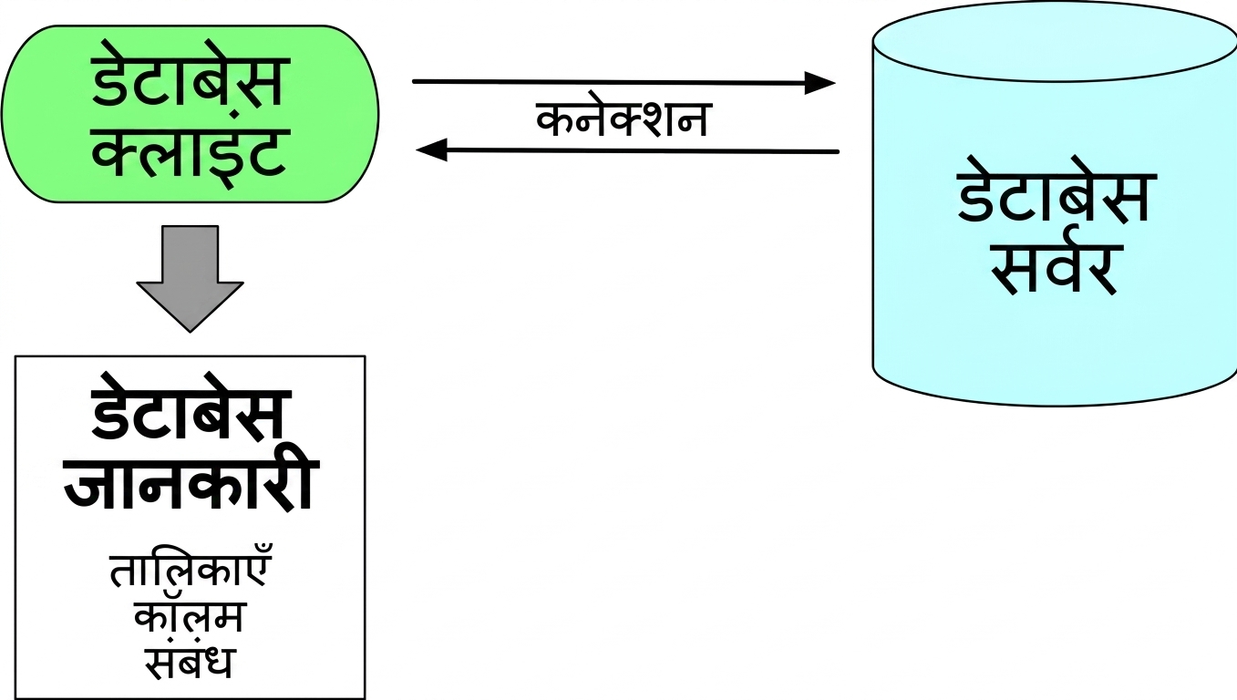 डेटाबेस क्लाइंट डेटाबेस सर्वर से जुड़ता है