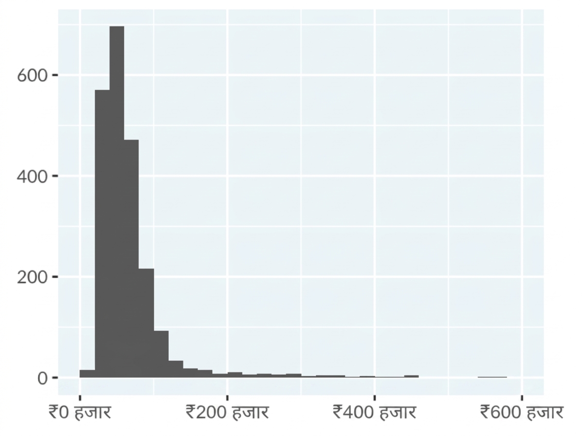 A histogram of Australian salaries