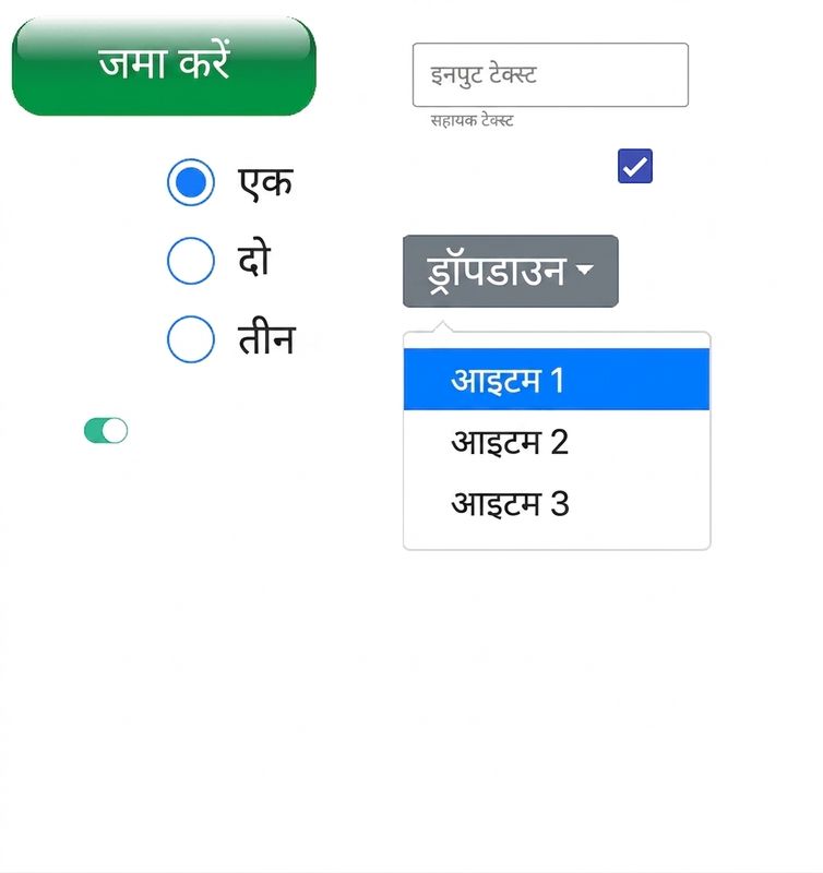 विभिन्न GUI एलिमेंट्स