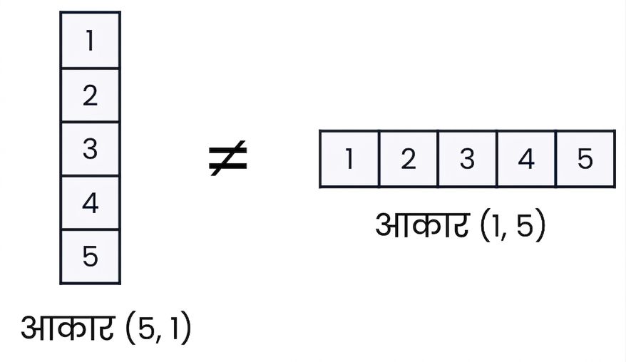 NumPy में 2D arrays वर्टिकल या हॉरिज़ॉन्टल हो सकते हैं, यह दिखाने वाला ग्राफिक