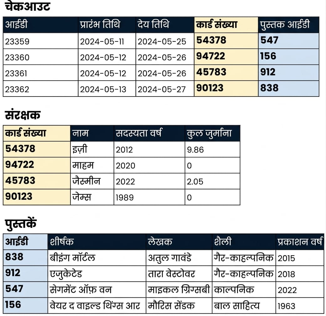 टेबल संबंध