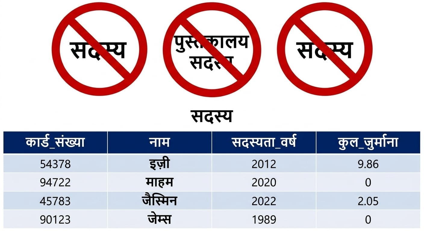 लाल क्रॉस के साथ गलत टेबल नामों वाला patrons टेबल