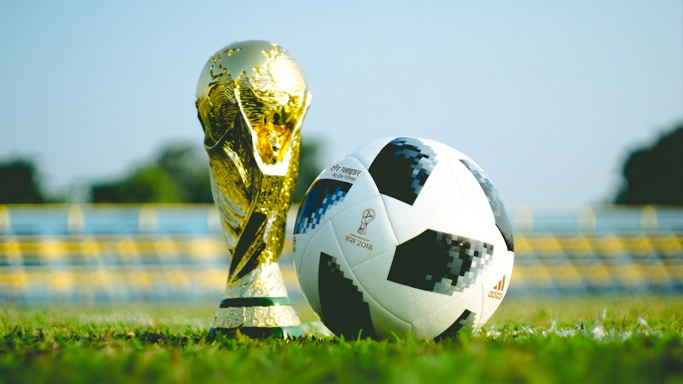 World Cup trophy and ball
