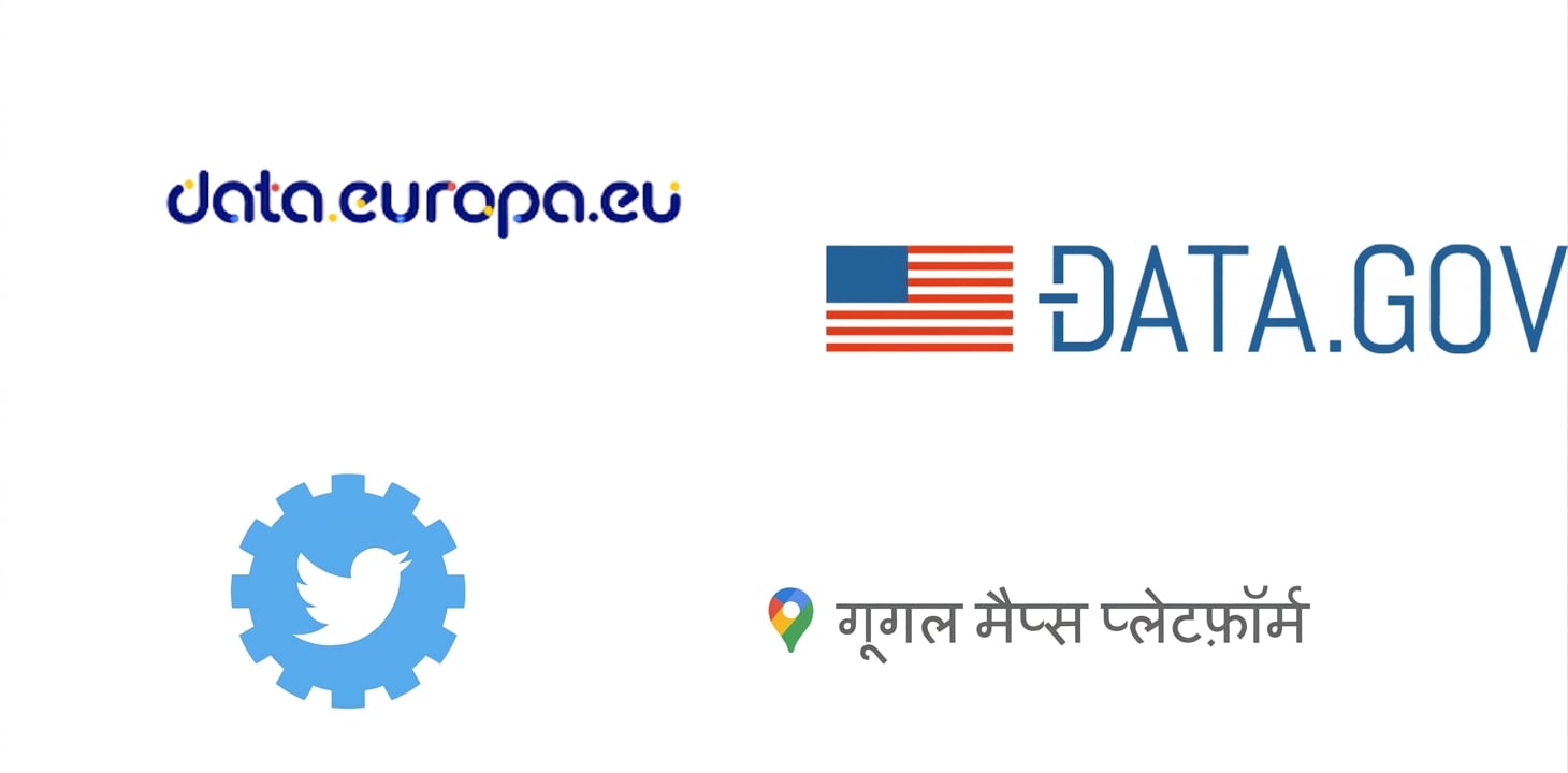 EU/US ओपन डेटा पोर्टल और कुछ APIs के लोगो