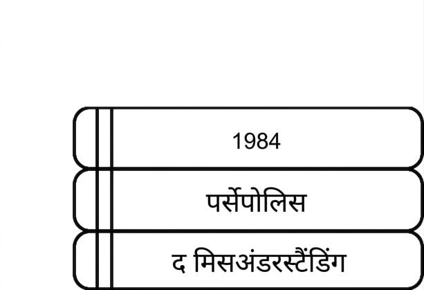 किताबों के एक ढेर की तस्वीर.