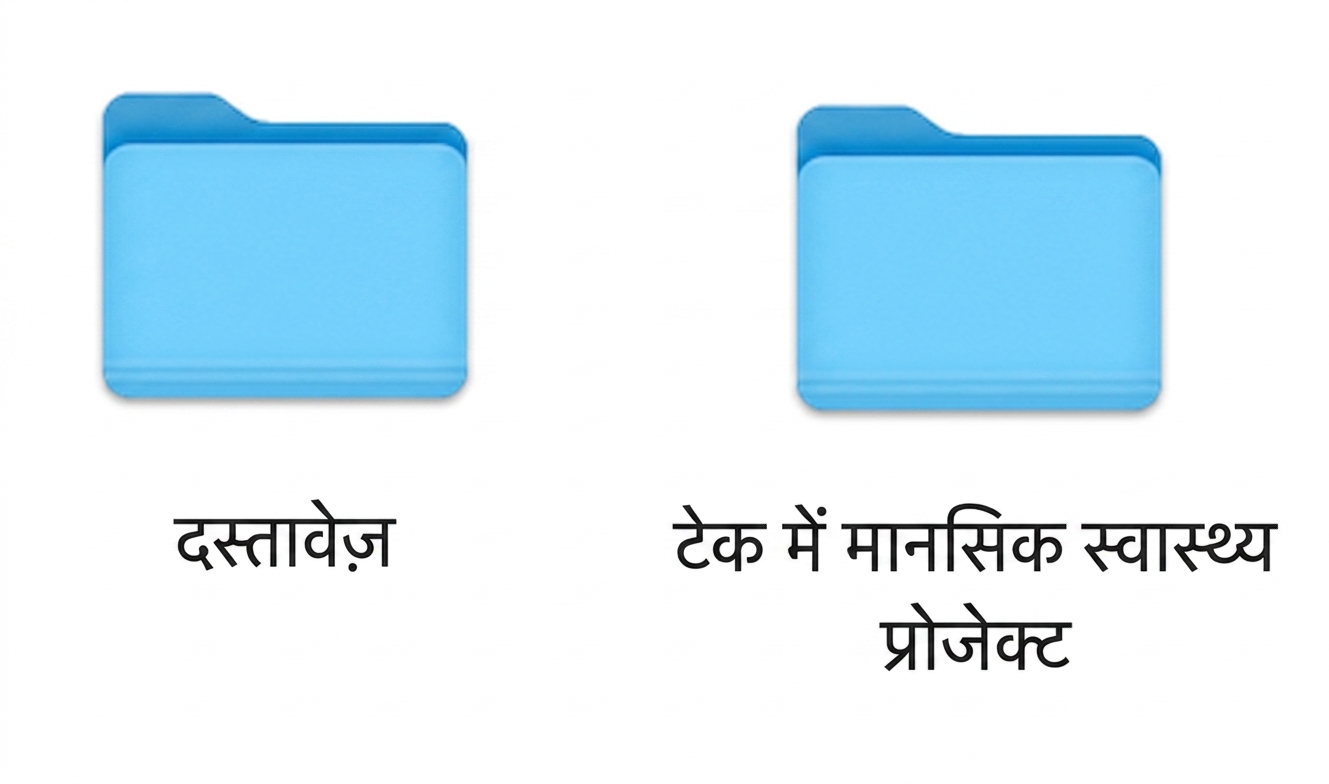 Documents और Mental Health in Tech Project नाम के दो फ़ोल्डर