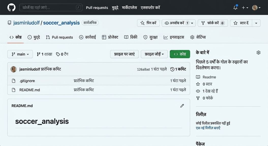 सॉकर एनालिसिस रिपो का दृश्य