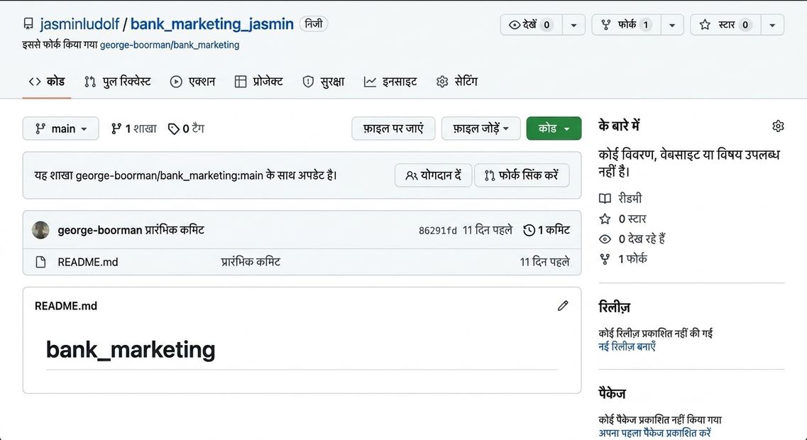 fork किया हुआ रिपोजिटरी दृश्य