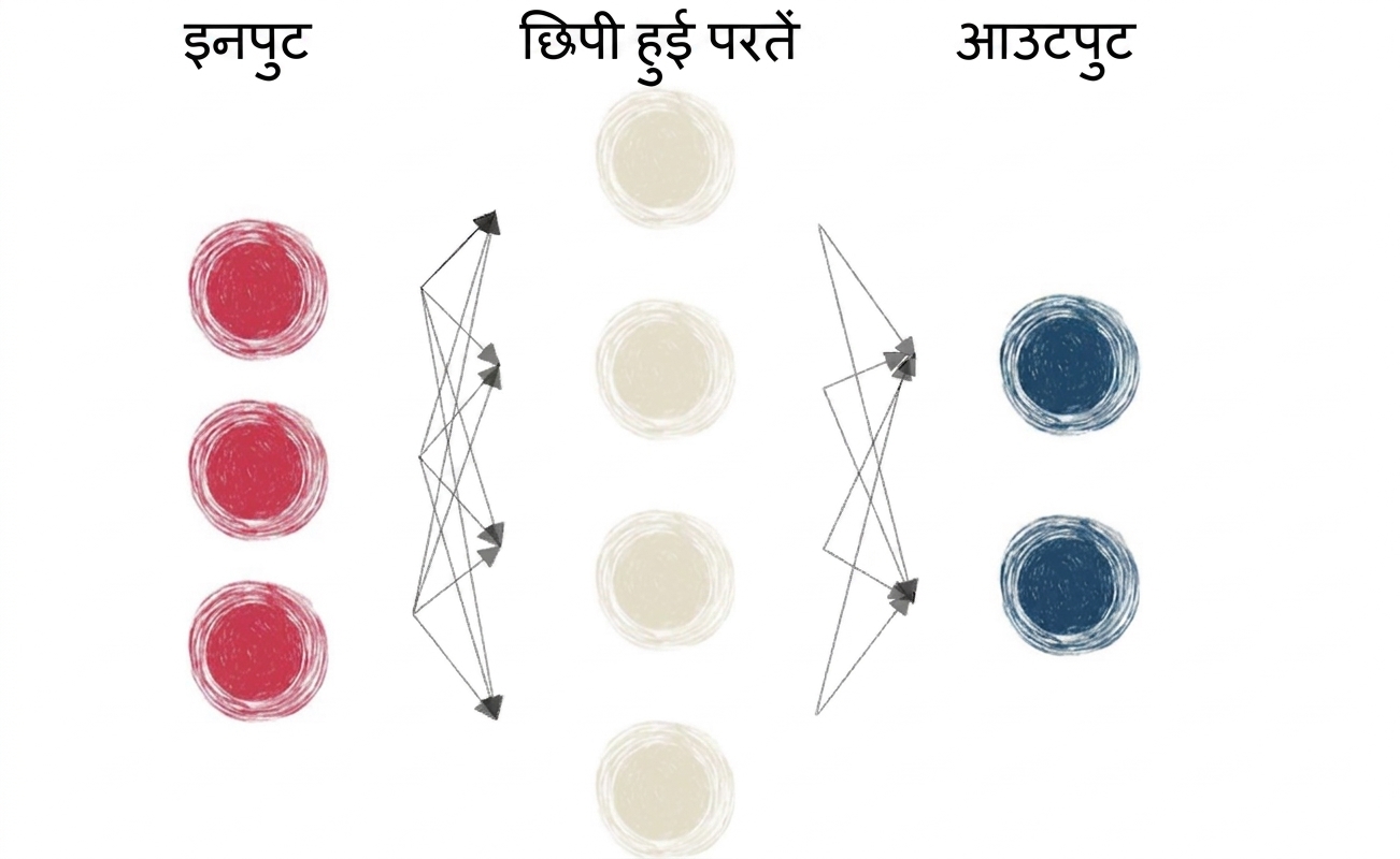 एक छोटे neural network का डायग्राम