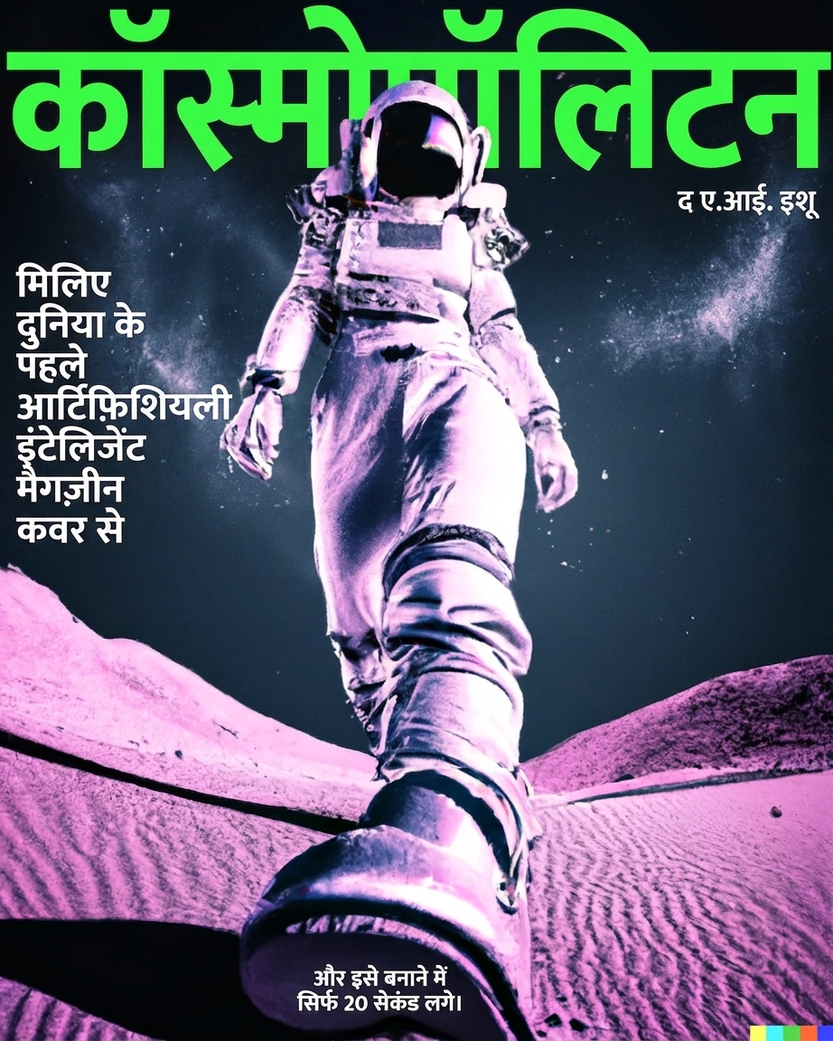 AI द्वारा बनाई गई महिला अंतरिक्ष यात्री की Cosmopolitan Magazine कवर