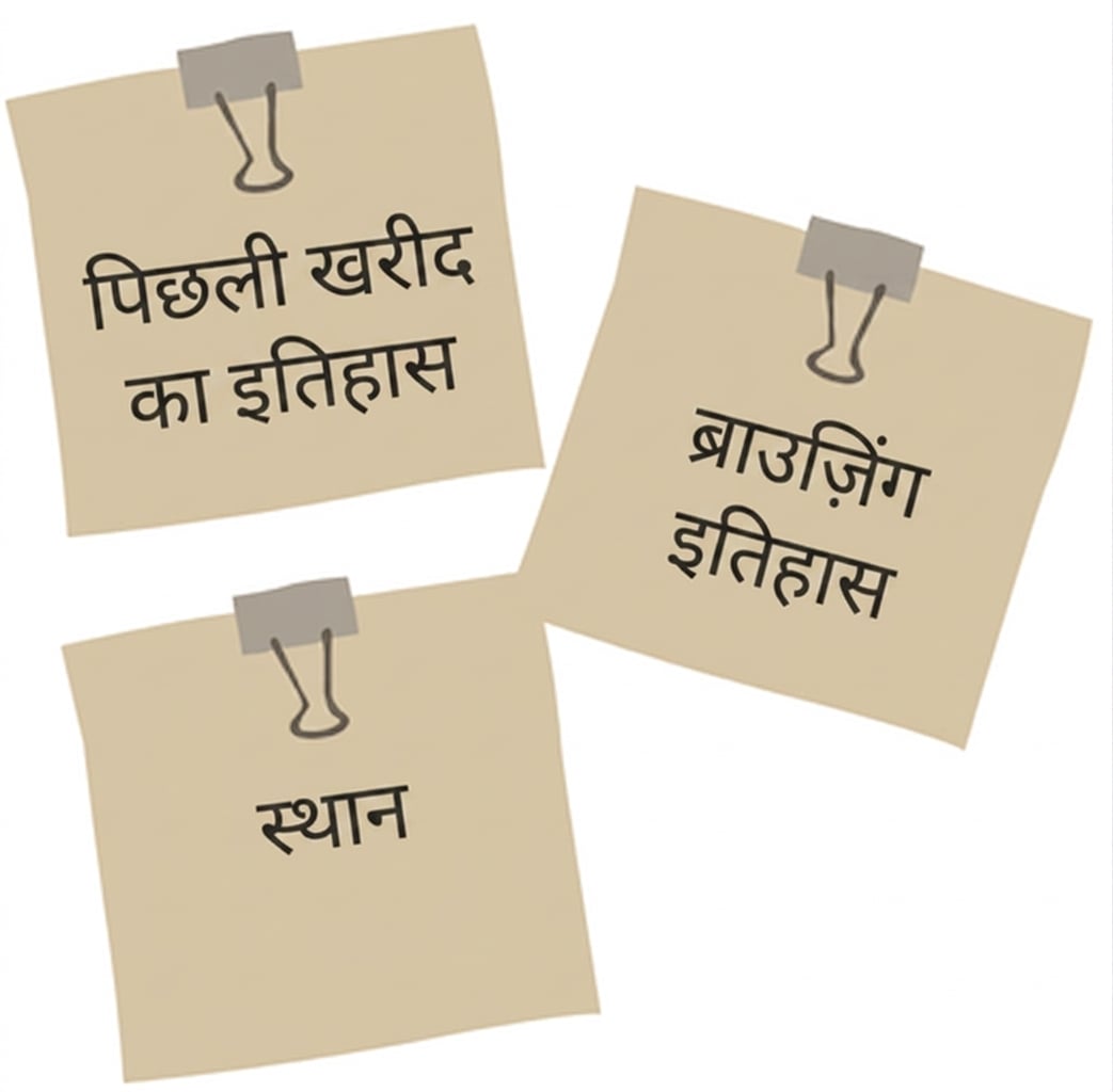 AI सेल्स मॉडल के कारक दिखाते स्टिकी नोट्स.