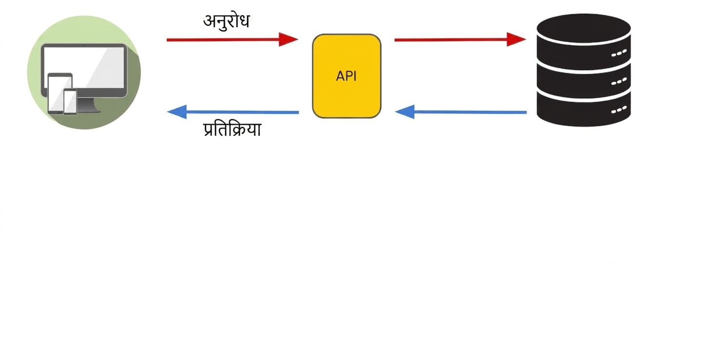 एक कंप्यूटर जो API को रिक्वेस्ट भेज रहा है.
