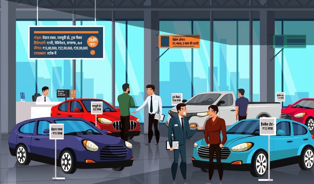 एक कार शो-रूम.