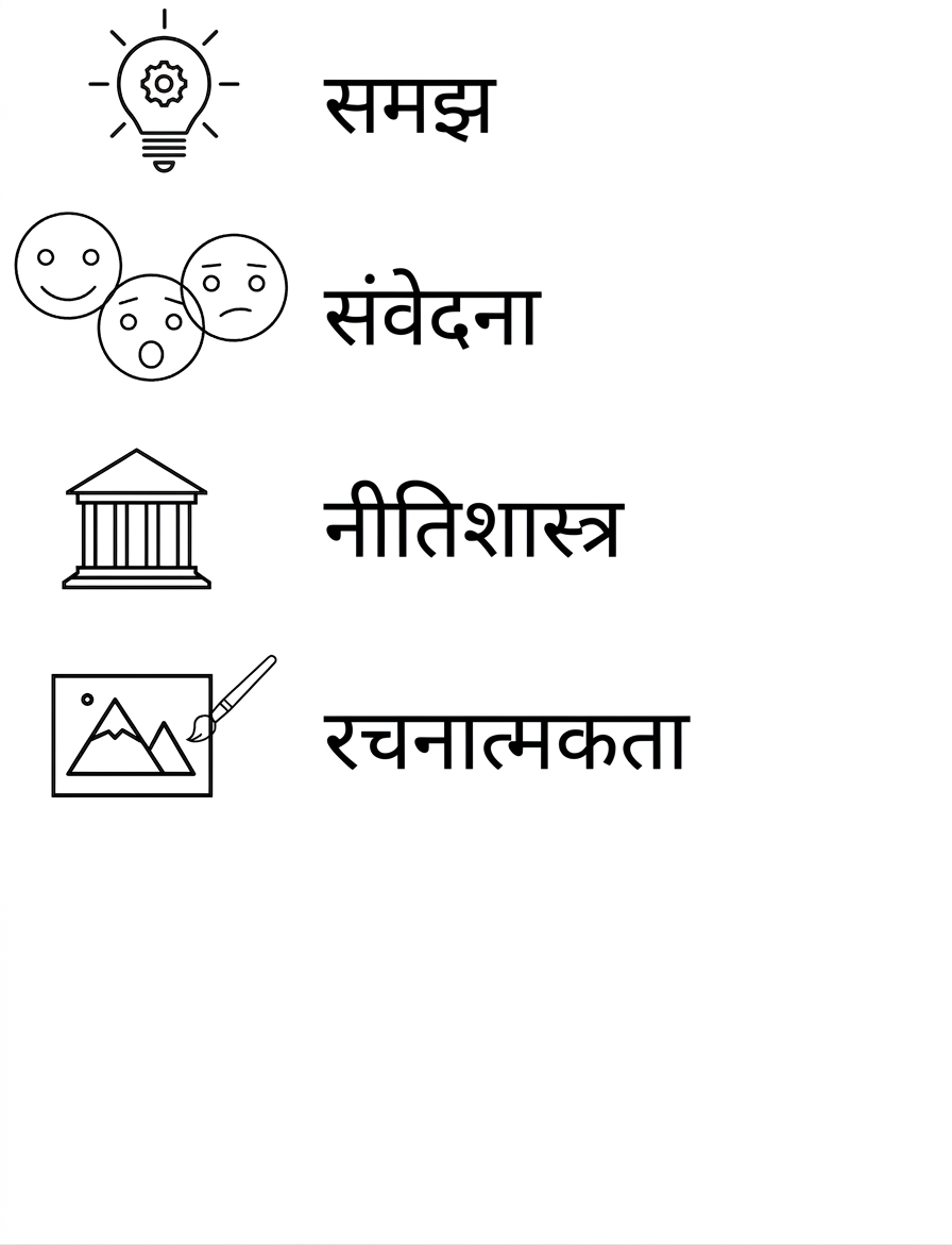 समझ. सहानुभूति. नैतिकता. रचनात्मकता.