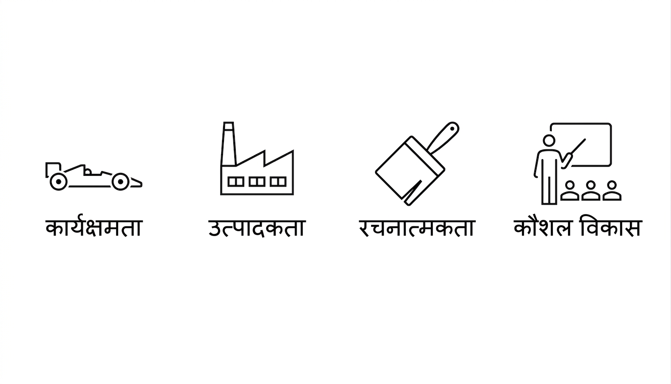 दक्षता. प्रोडक्टिविटी. क्रिएटिविटी. स्किलिंग.