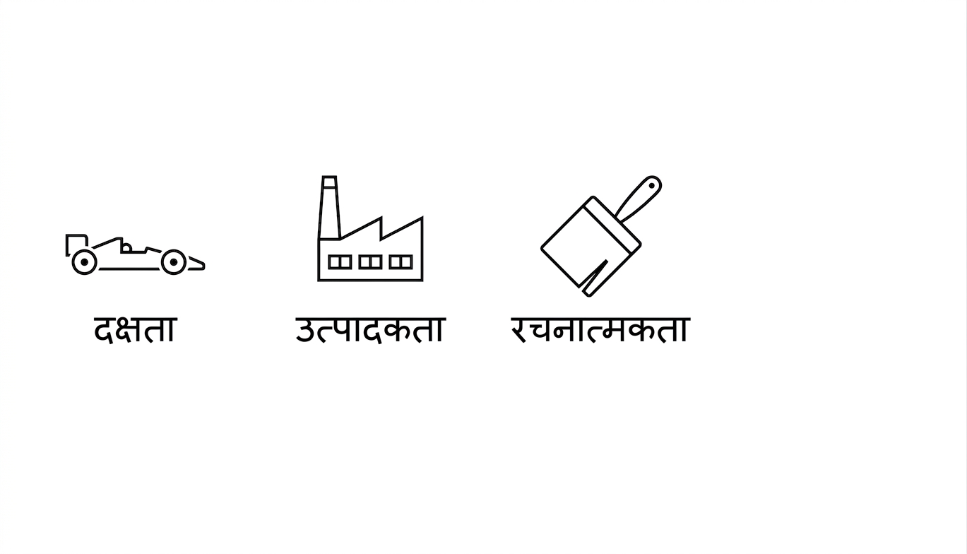 दक्षता. प्रोडक्टिविटी. क्रिएटिविटी.
